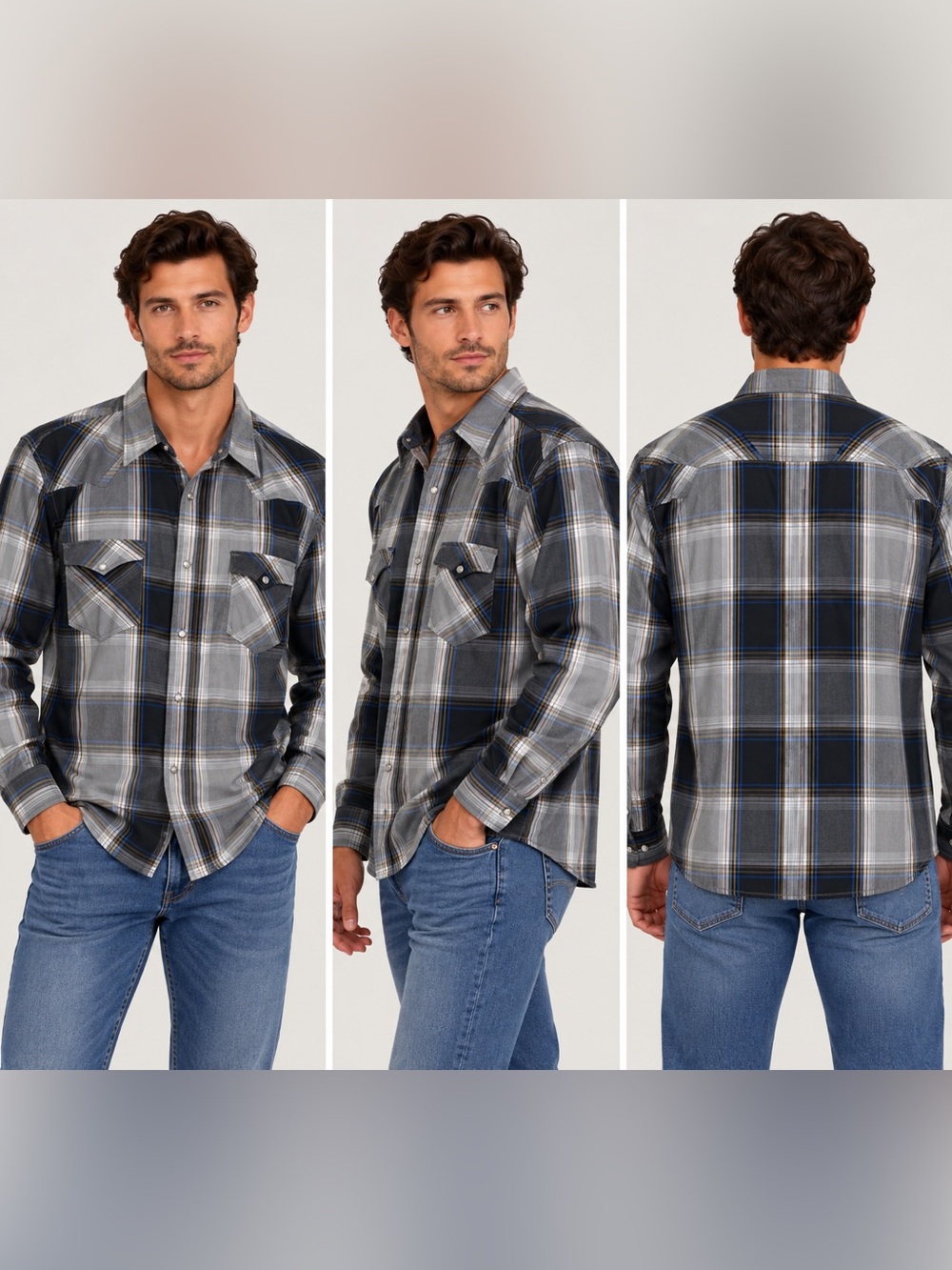 Levi’s Men’s Casual Shirt sz XXL Snap Front Plaid Top #F396